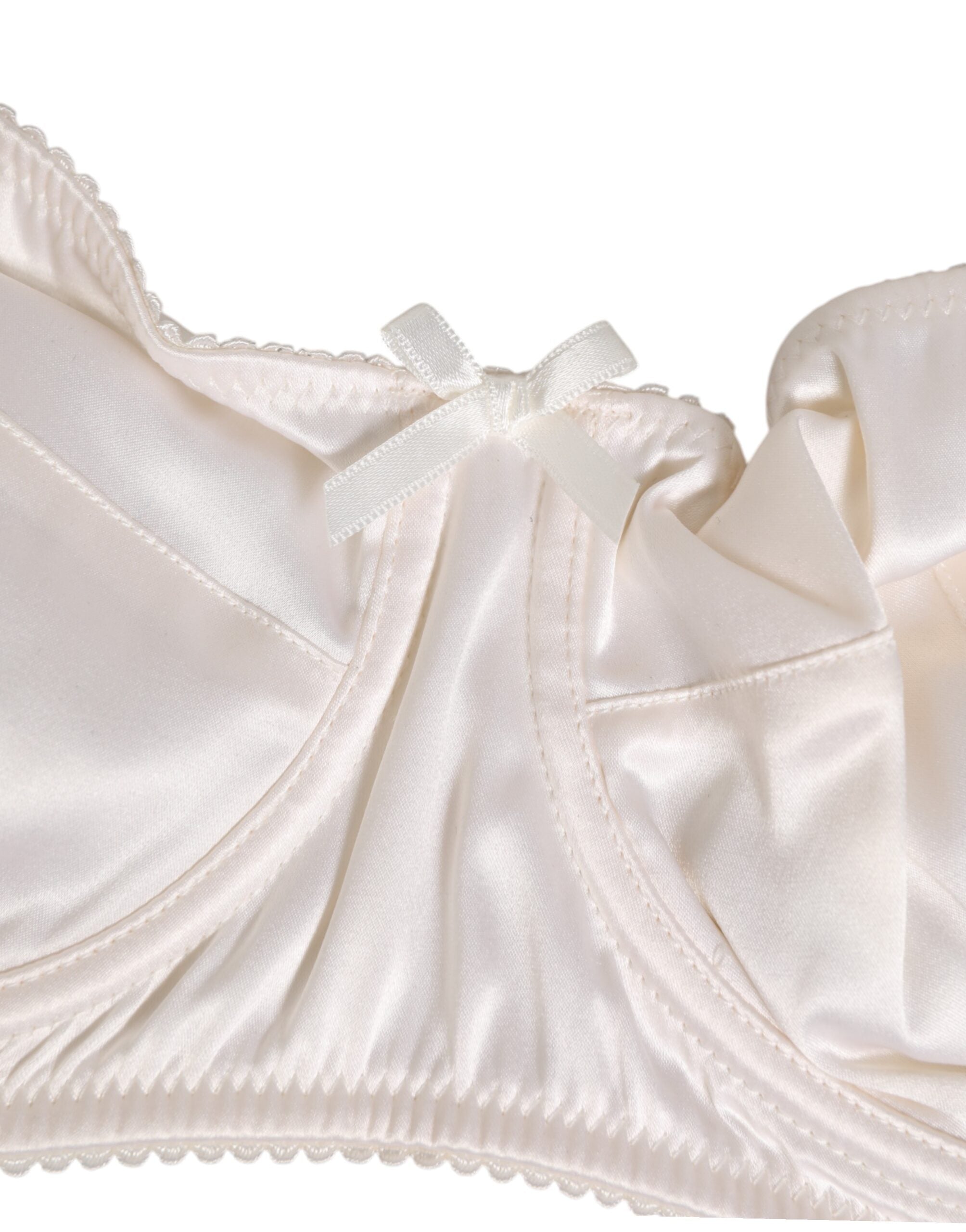 Vit siden-satin balconette-underkläder BH-underkläder