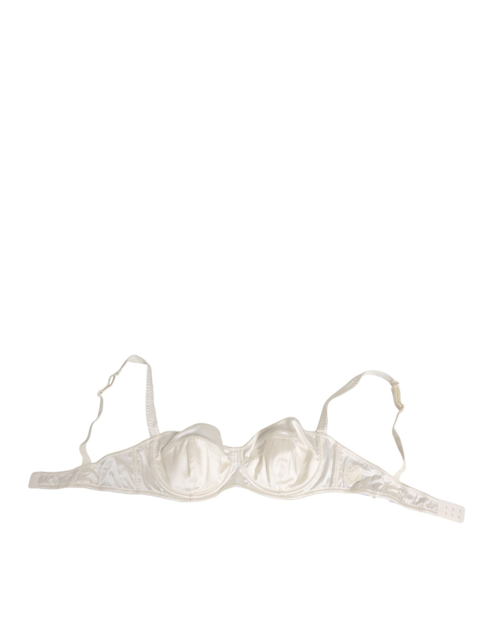 Vit siden-satin balconette-underkläder BH-underkläder