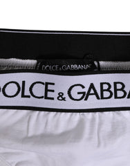 Dolce & Gabbana White Logo Waistband Modal Cotton Thong  Underwear