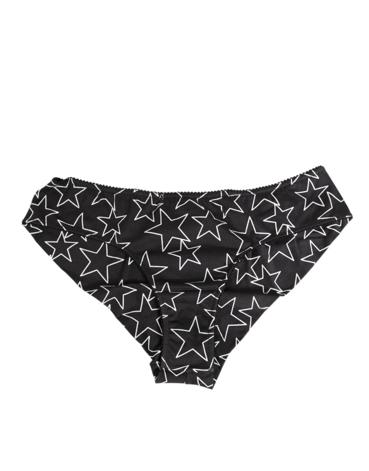 Dolce & Gabbana Black White Star Print Cotton Slip Panty Underwear