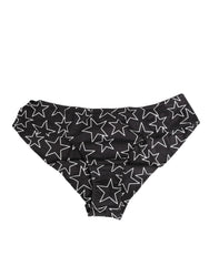 Dolce & Gabbana Black White Star Print Cotton Slip Panty Underwear