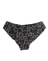 Dolce & Gabbana Black White Star Print Cotton Slip Panty Underwear