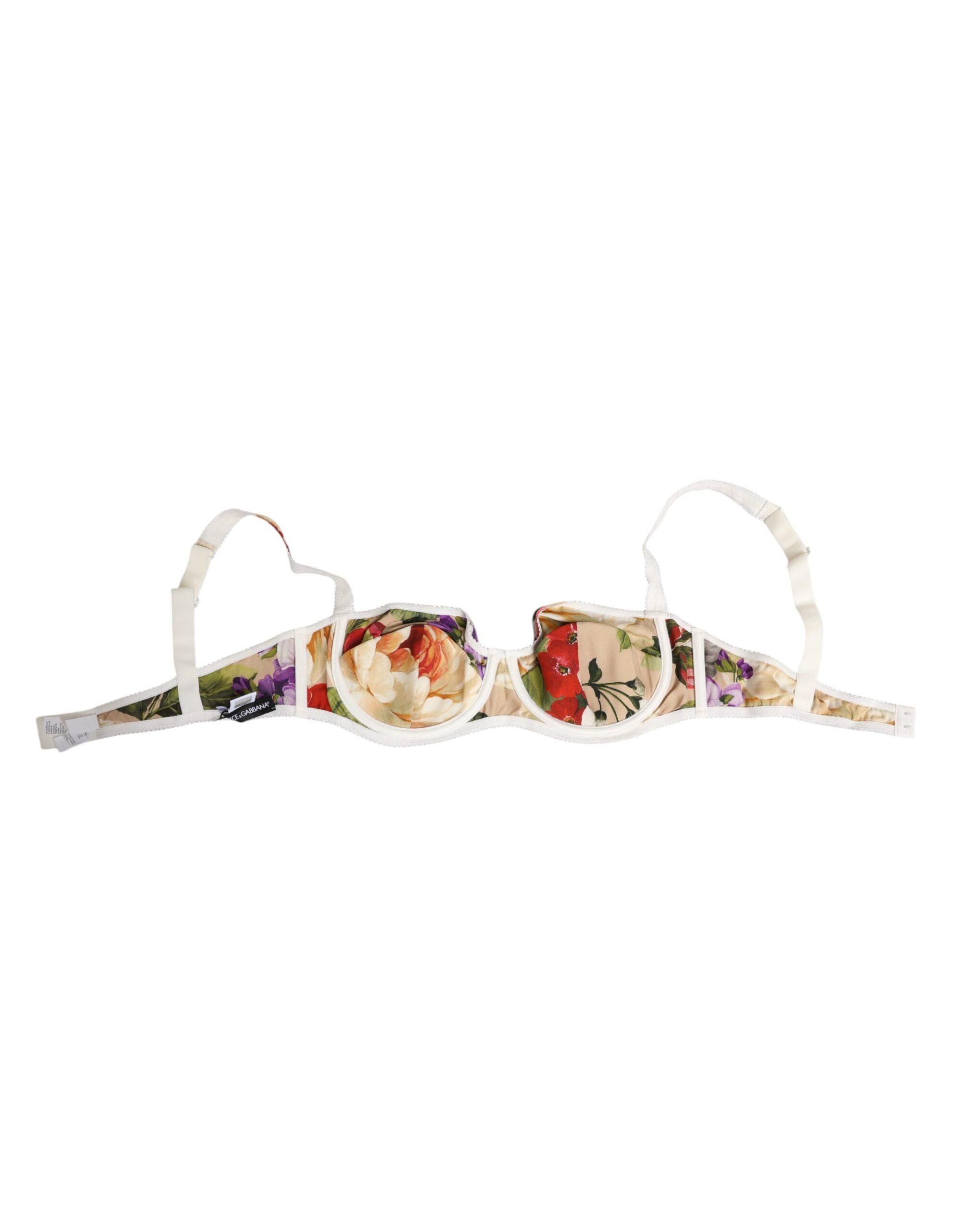 Dolce & Gabbana Floral Print Semi Padded Balconette Bra Underwear