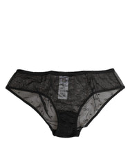 Dolce & Gabbana Black Sheer Mesh Lace Polka Dot Logo Underwear