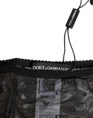 Dolce & Gabbana Black Sheer Mesh Lace Polka Dot Logo Underwear