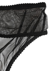 Dolce & Gabbana Black Sheer Mesh Lace Bikini Briefs Underwear