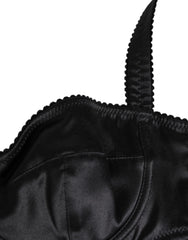 Dolce & Gabbana Black Satin Underwire Bra Lingerie IT2 Underwear