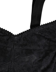 Dolce & Gabbana Black Stretch Nylon Bustier Bra Underwear