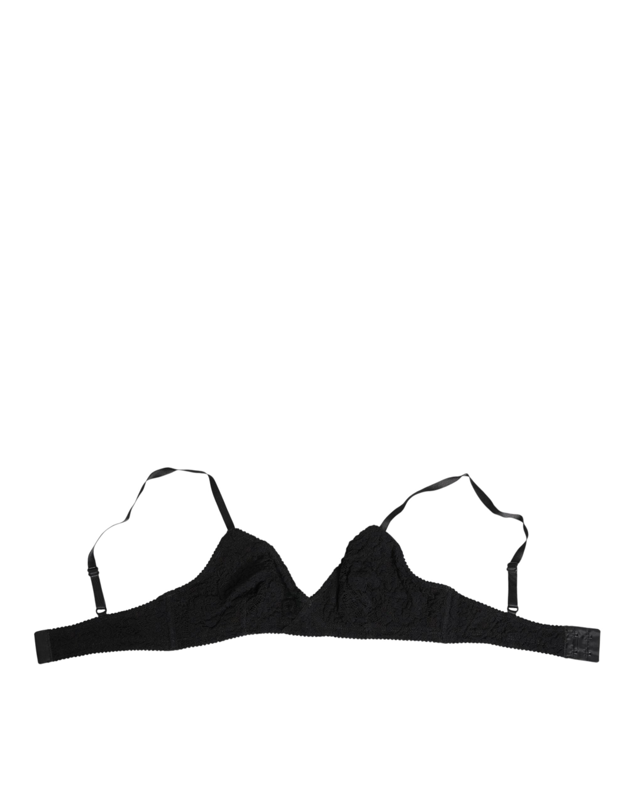 Svarta triangelformade bralette-underkläder i spets