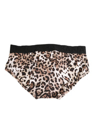 Dolce & Gabbana Leopard Print Black Waistband Cotton Underwear