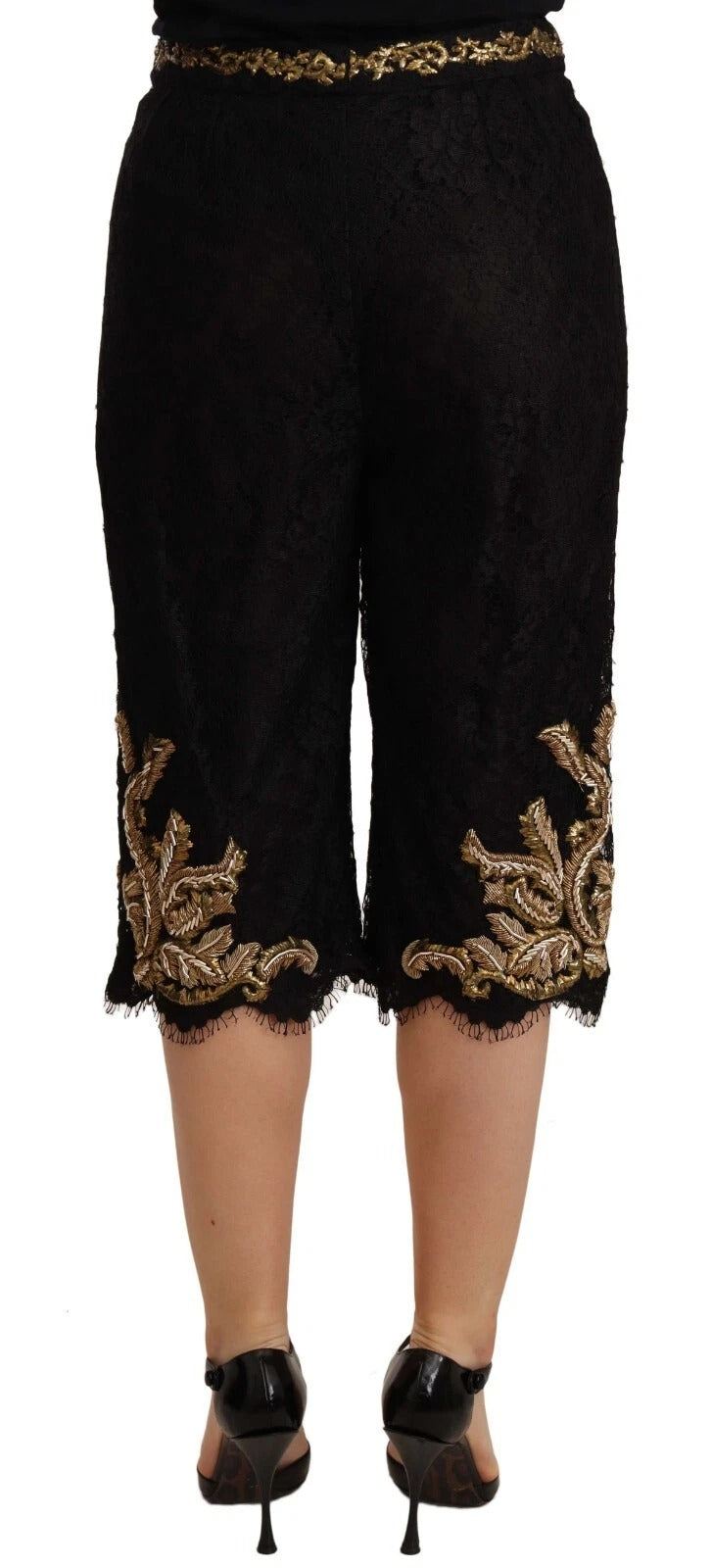Svarta spetsguldfärgade barocka SPECIAL PIECE shorts