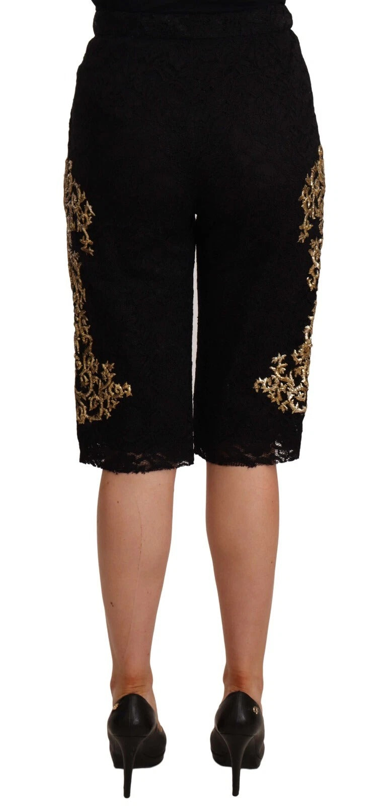 Svarta spetsguldfärgade barocka SPECIAL PIECE shorts