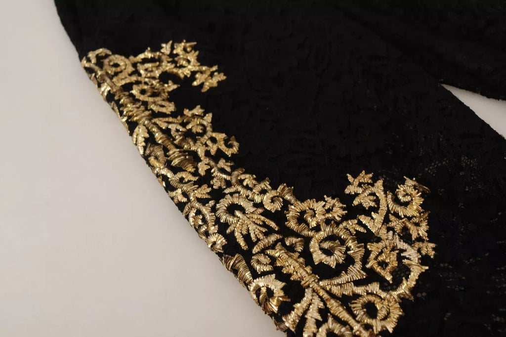 Svarta spetsguldfärgade barocka SPECIAL PIECE shorts