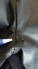 Dolce & Gabbana Black Leather Elastic Waist Trouser Pants