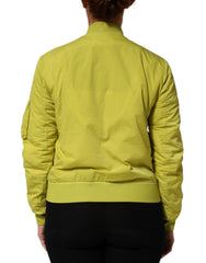 Dondup Yellow Polyamide Zipper Bomber Women’s Jacket
