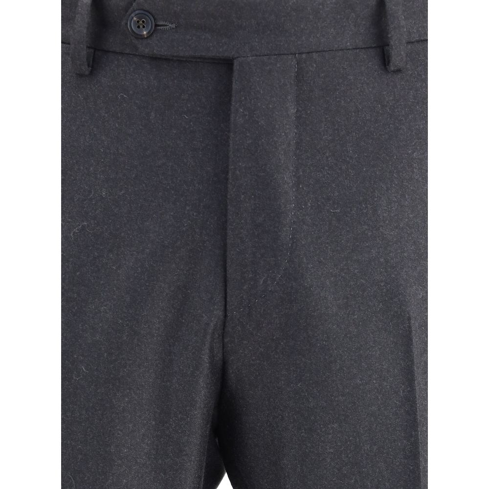 Germano Gray Fleece Wool Dress Pants