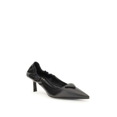 Prada Black Calf Leather Bos Taurus High Heel Pumps