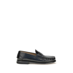 Premiata Black Calf Leather Bos Taurus Slip-On Loafers