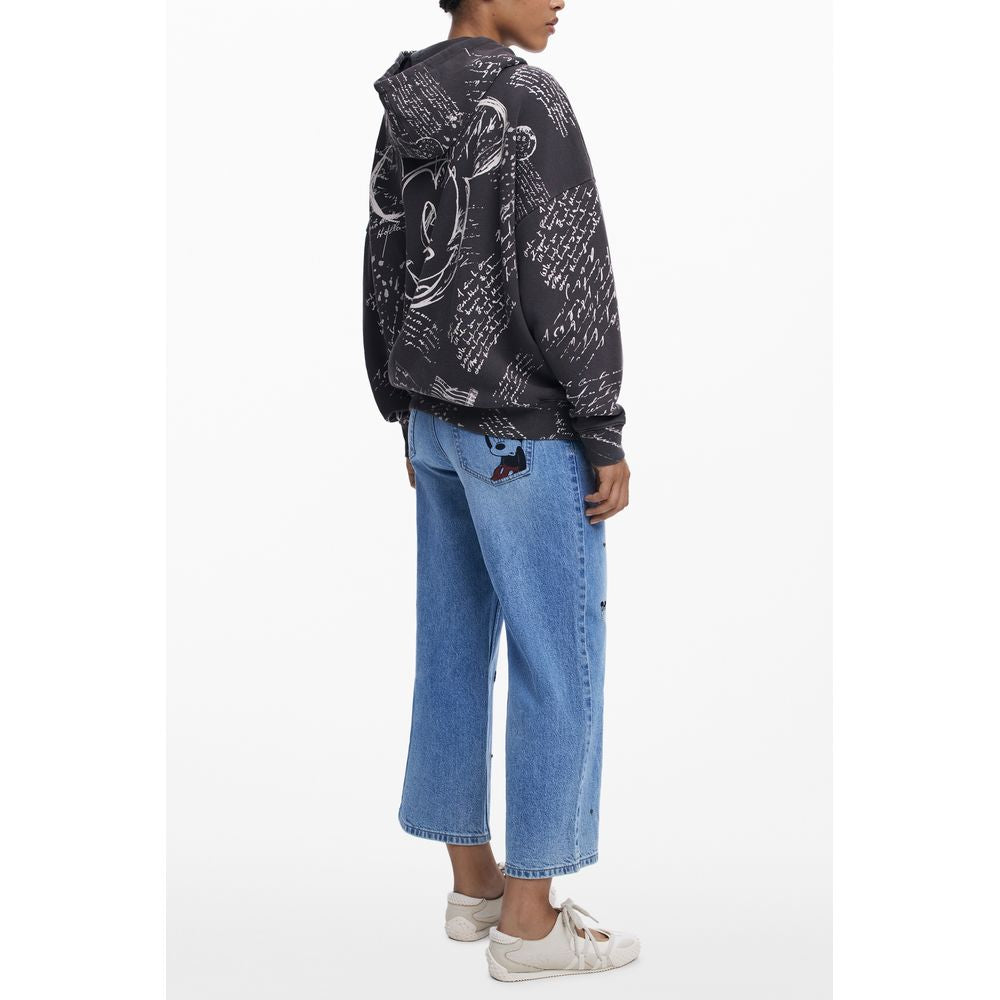 Desigual Black Cotton Women Hoodie