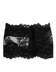 Dolce & Gabbana Black Lace Bandeau Bustier Top Sheer Stretch Underwear