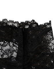Dolce & Gabbana Black Lace Bandeau Bustier Top Sheer Stretch Underwear