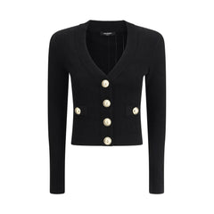 Balmain Black Viscose Cardigan