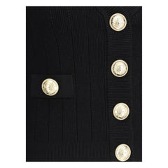 Balmain Black Viscose Cardigan