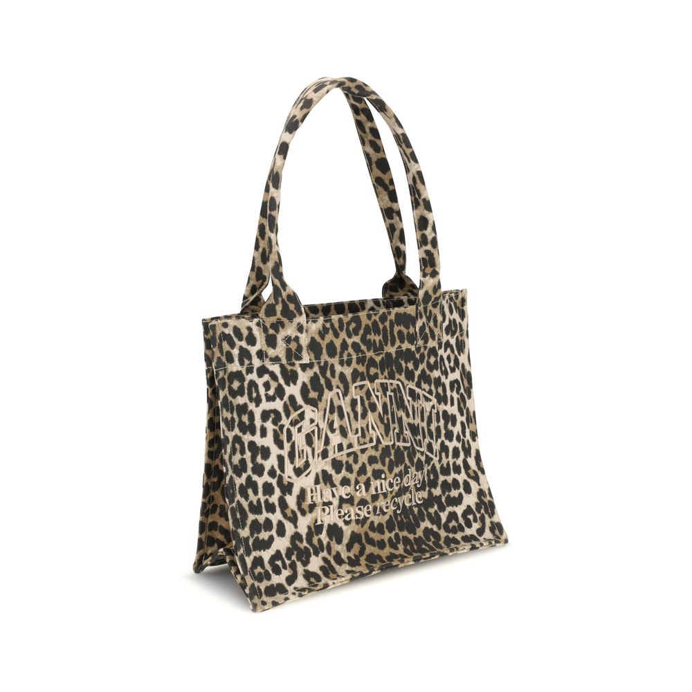 Leopardmönstrad tygväska