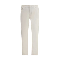 Brunello Cucinelli White Cotton Slim Fit Jeans