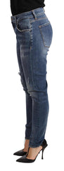 Dolce & Gabbana Blue Distressed Slim Fit Denim Pants Jeans