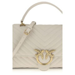 PINKO Cream Calf Leather Bos Taurus Wallet