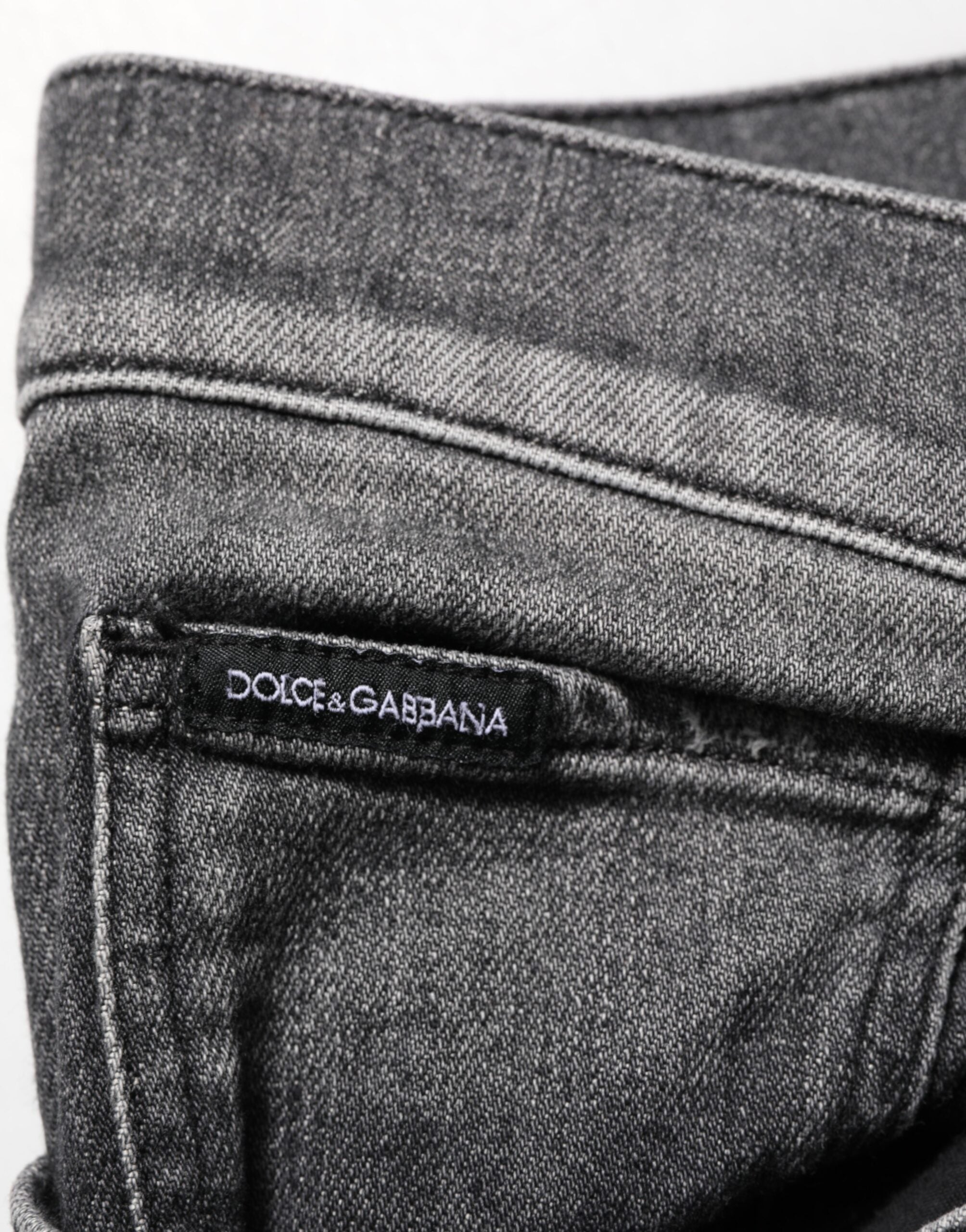 Dolce & Gabbana Black Gray Wash Slim Fit Straight Leg Denim Jeans