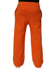 Dolce & Gabbana Orange Cotton DG VIB3 Logo Drawstring Sweatpants Pants