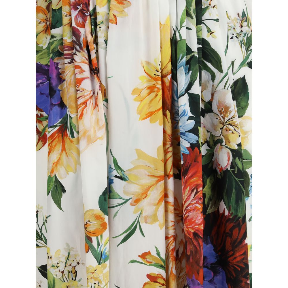 Flower bukett print chemisier klänning
