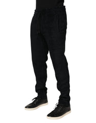 Dolce & Gabbana Black Cotton Logo Men Jogger Sweatpants Pants