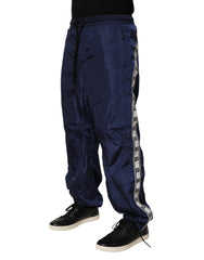 Dolce & Gabbana Blue Nylon Straight Jogger Sweatpants Pants