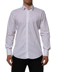 Dolce & Gabbana White Cotton MARTINI Formal Men Dress Shirt