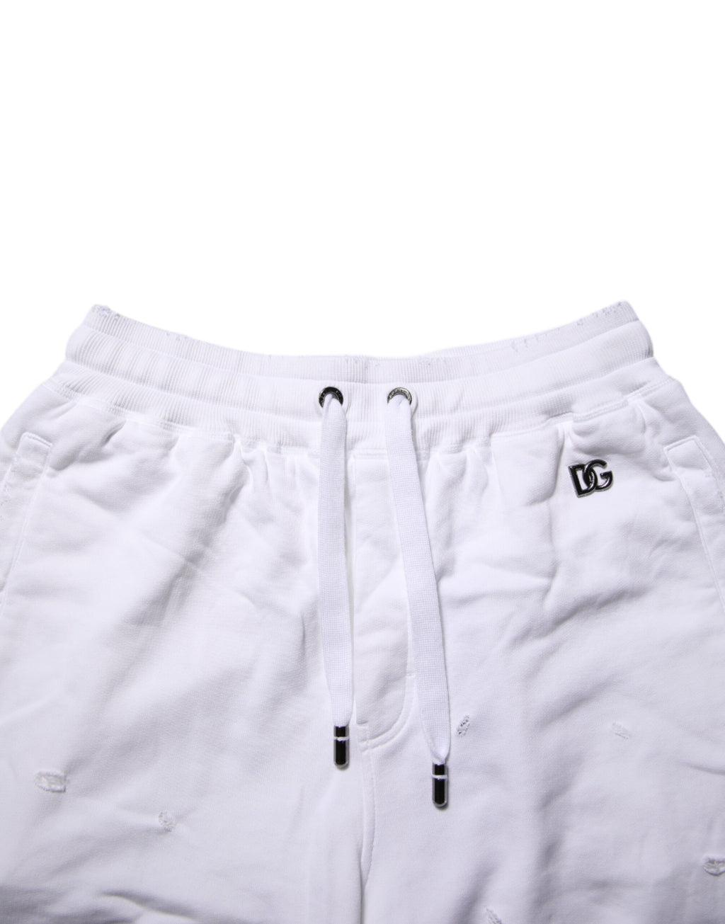Vita, slitna, medelhöga, casual bermudashorts