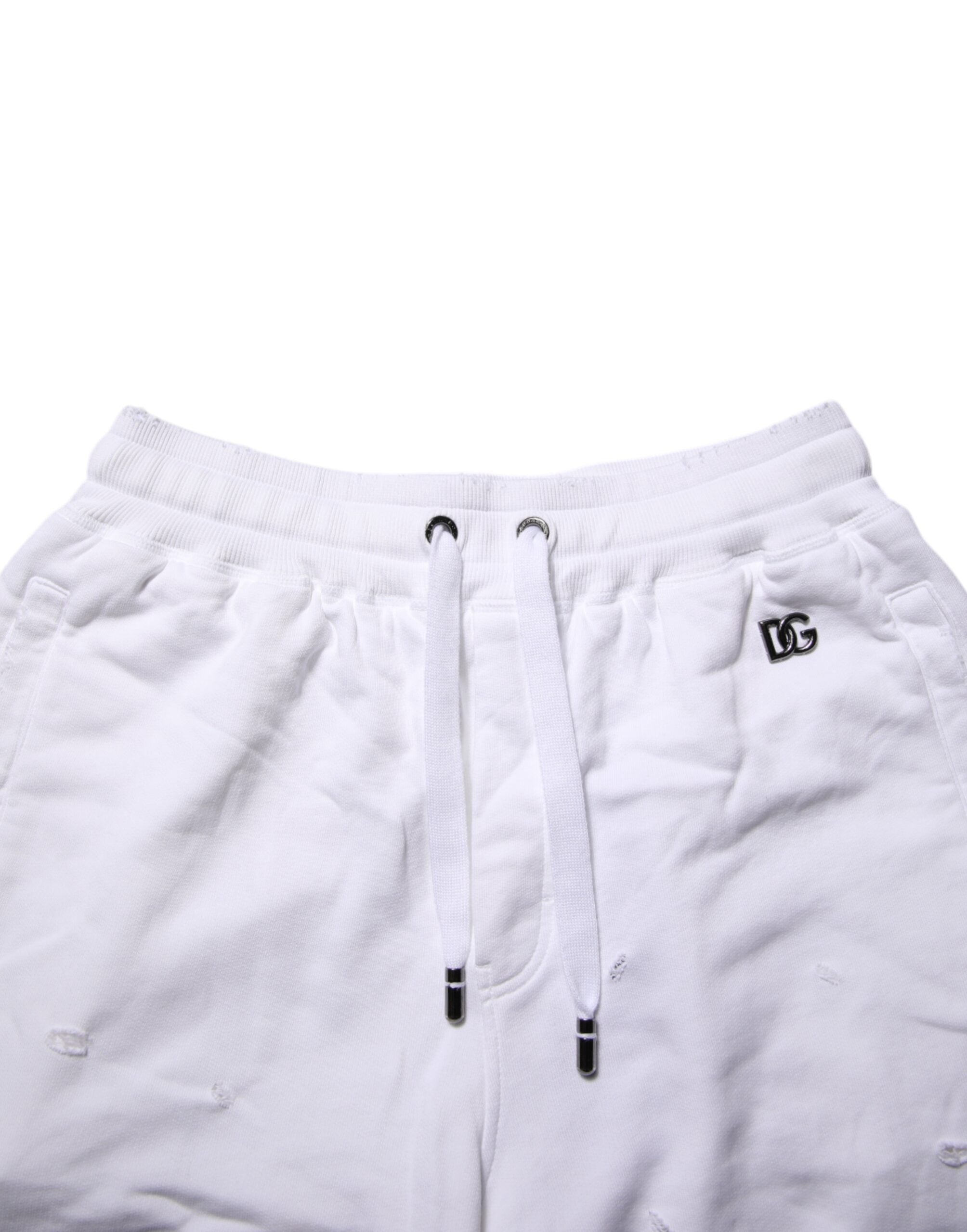 Vita, slitna, medelhöga, casual bermudashorts