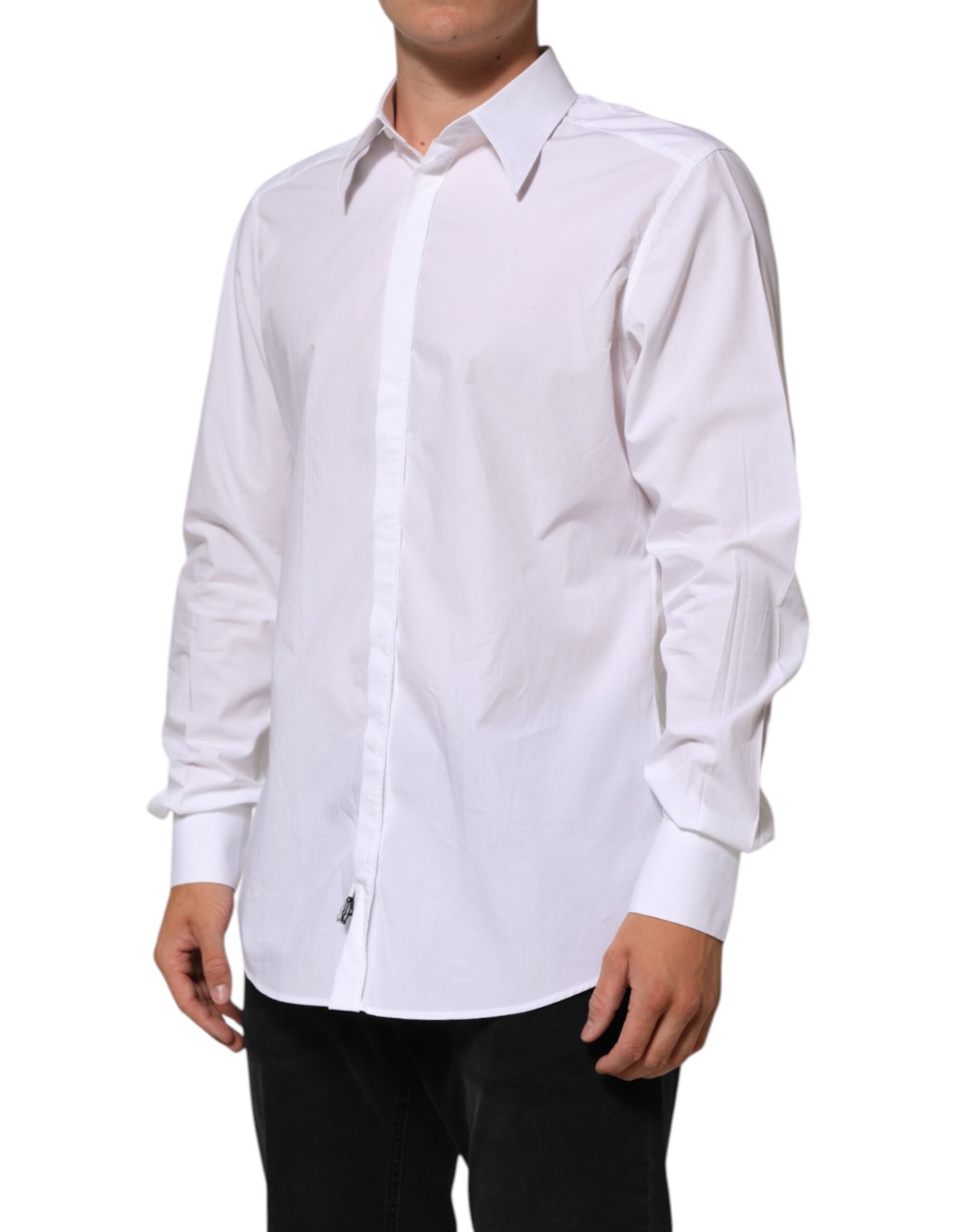 Dolce & Gabbana White Cotton MARTINI Men Formal Dress Shirt