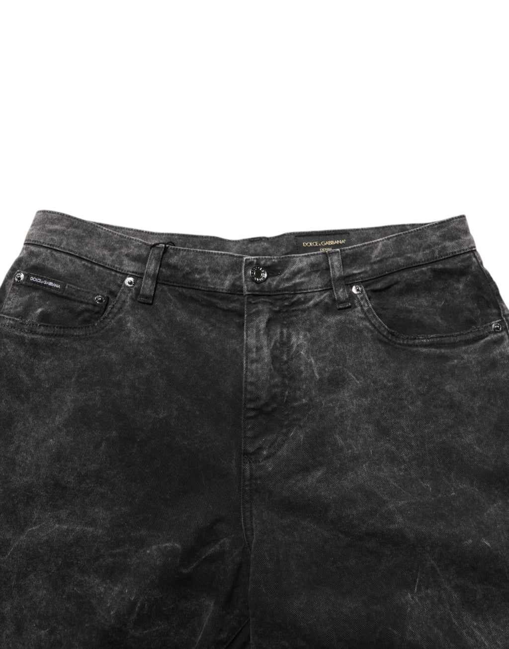 Svarte bomulls-bermudashorts for menn med medium midje