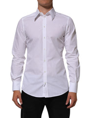 Dolce & Gabbana White Cotton MARTINI Men Formal Dress Shirt