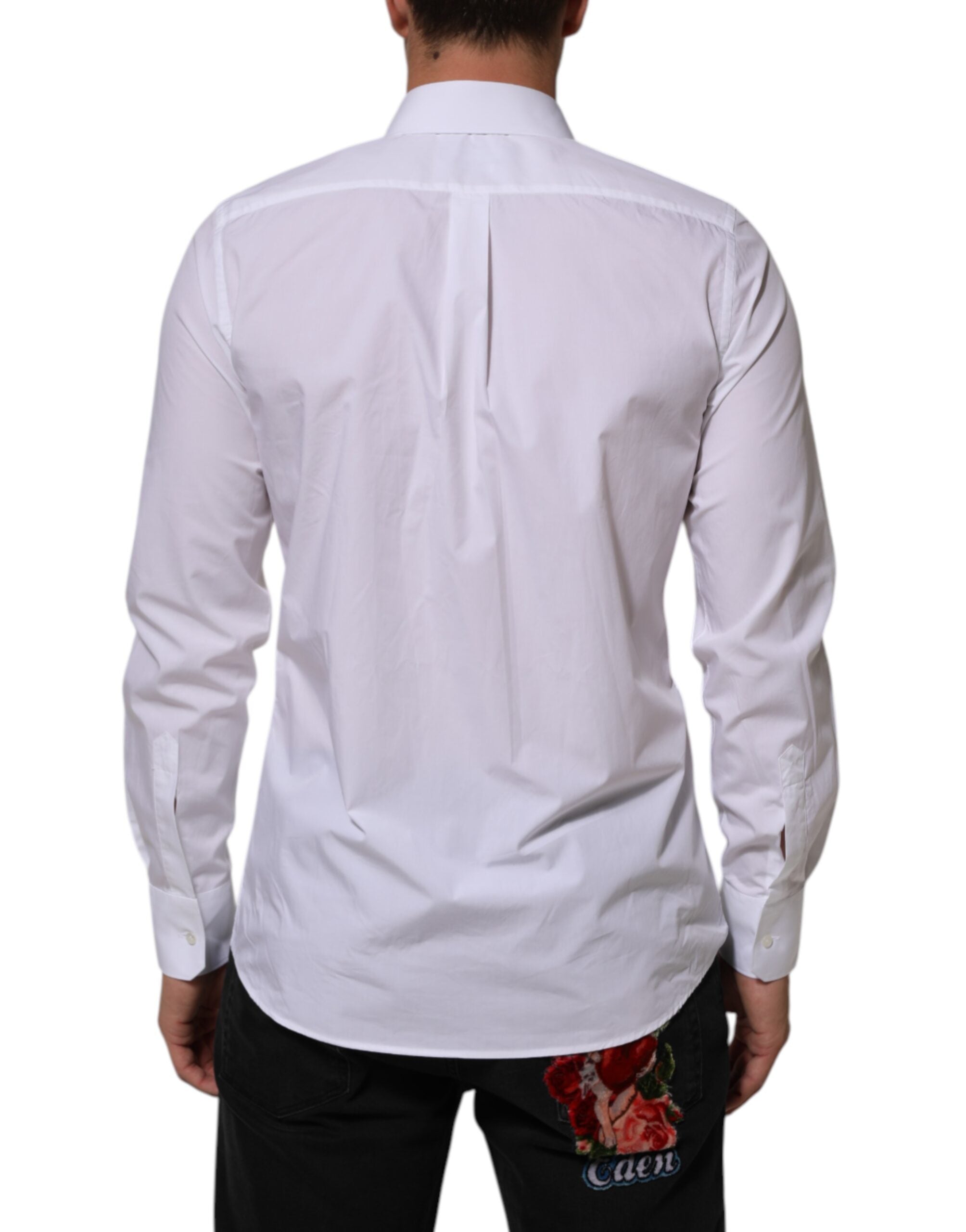 Dolce & Gabbana White Cotton MARTINI Men Formal Dress Shirt