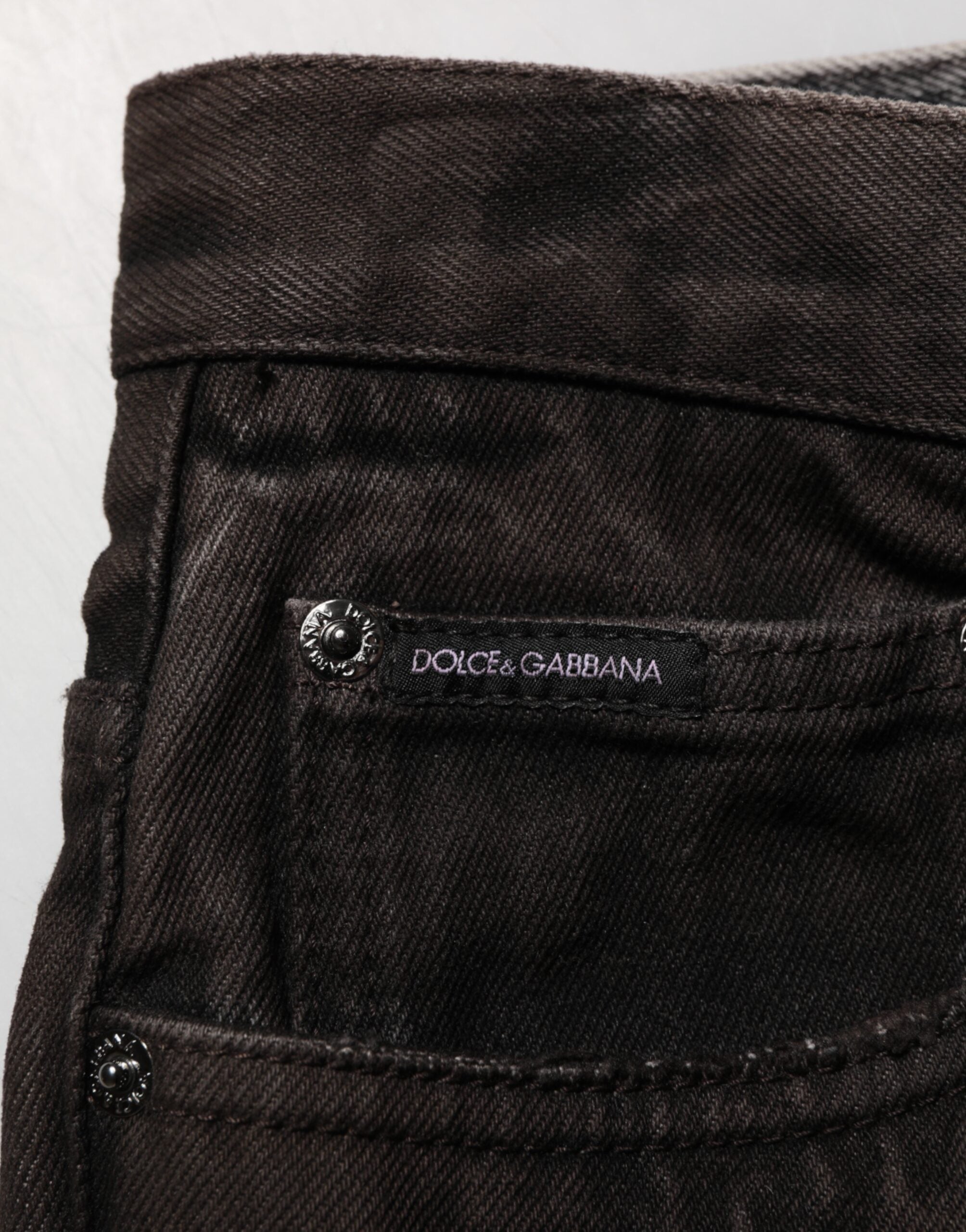 Dolce & Gabbana Black Cotton Tattered Denim Men Bermuda Short