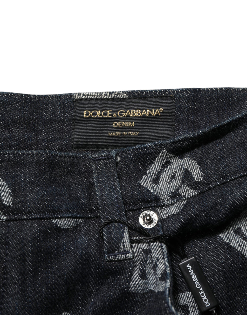 Svarta Monogram Denim Cargo Herr Bermudashorts