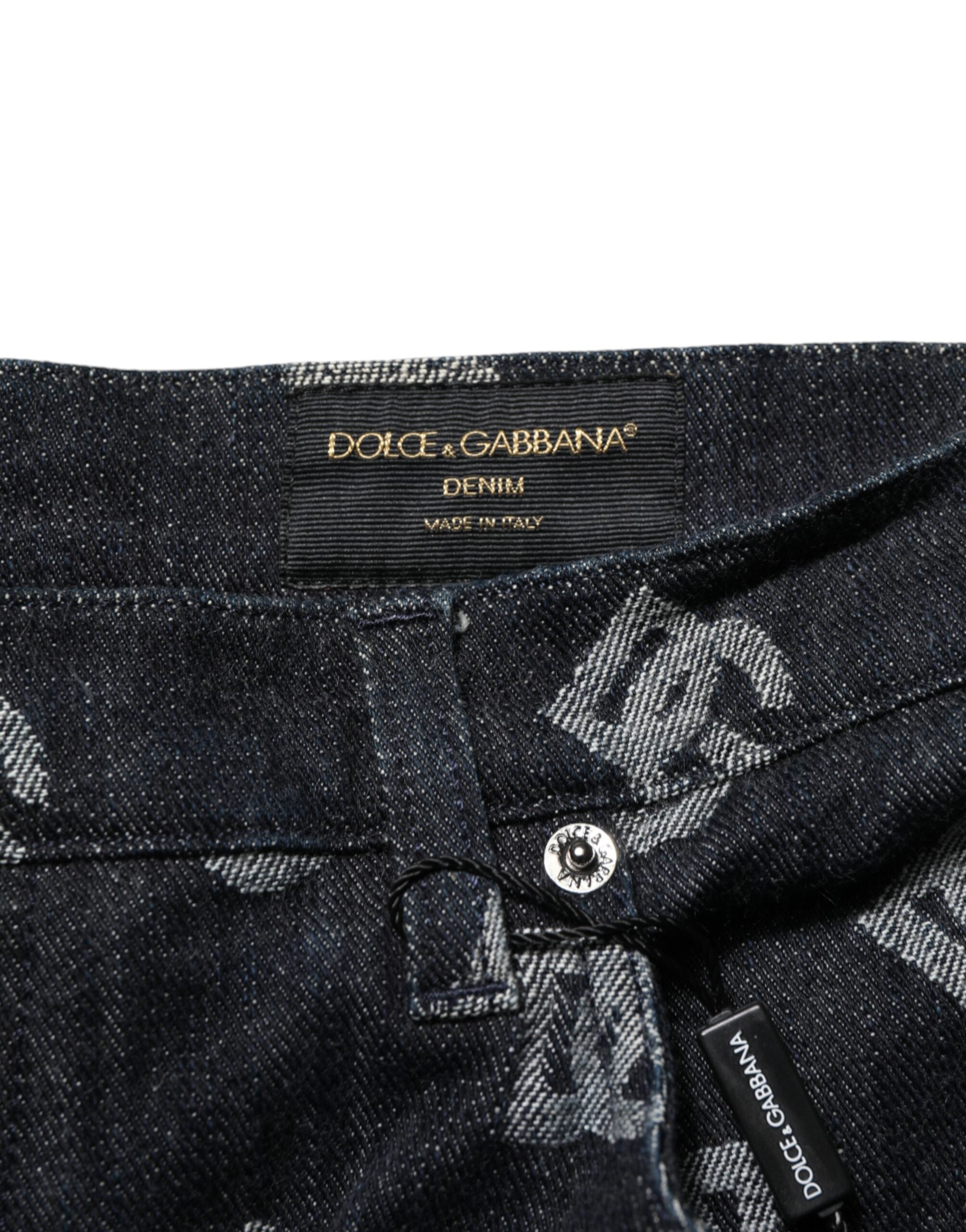Svarta Monogram Denim Cargo Herr Bermudashorts