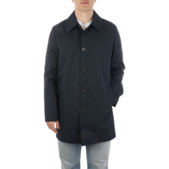 Aquascutum Black Cotton Mens Coat