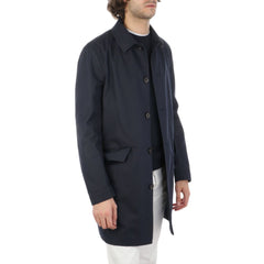 Aquascutum Blue Cotton Men's Raincoat