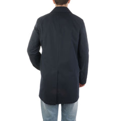 Aquascutum Black Cotton Mens Coat