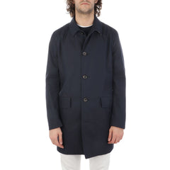 Aquascutum Blue Cotton Men's Raincoat